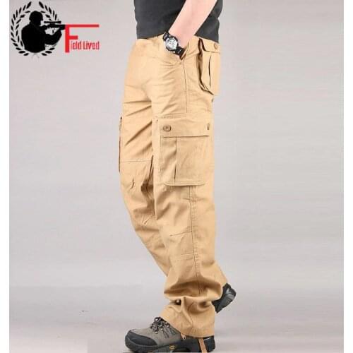 42 44 Plus Size High Quality Mens Cargo Pants Casual Men Pant Multi Pocket Military Overall Straight Male Combats Long Trousers