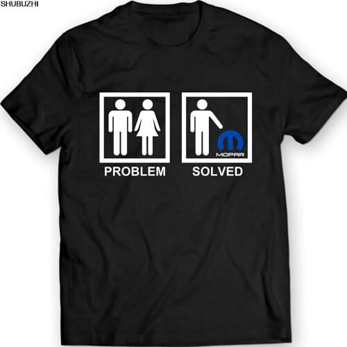 DTG MKWTees Mopar Problem Solved T-Shirt Auto Tee 100% Cotton O Neck S T-Shirt Male Low Price Metal Short Sleeve Casual