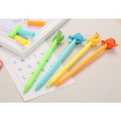 20 Pcs Stationery Dinosaur Gel Pen Cartoon Cute Student Creative Animal Styling Office Supplies Signature Pen Wholesale