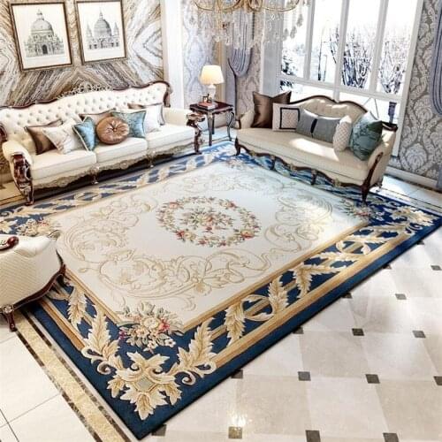 Hand Carved Carpets For Living Room Thick Polypropylene Bedroom Rug American Style Villa Sofa Coffee Table Floor Mat Study Rugs