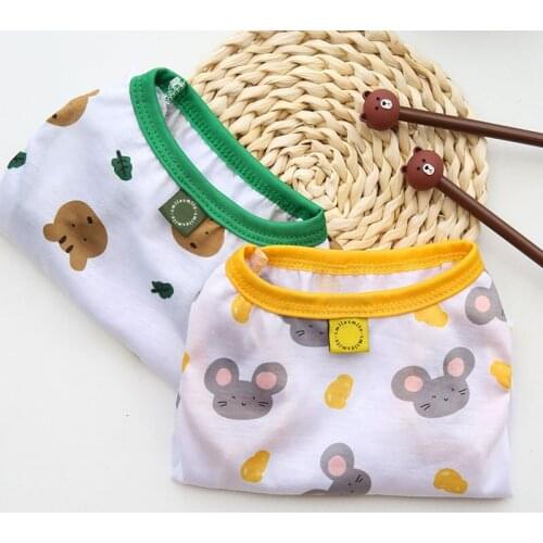 Summer Dog Shirt Cartton Bear Printed Cat Vest Puppy T-shirt for Small Medium Dog Girl Pet French Bulldog Chihuahua York Clothes