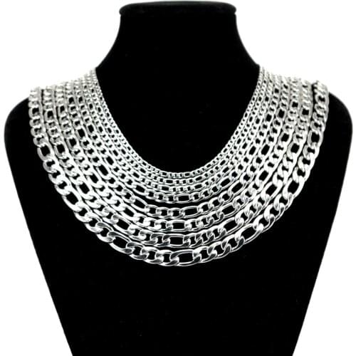 Fashion Mens Titanium Stainless Steel Flat O Link Chain Necklace 16-36inch Long,3-7mm Wide Big Necklaces For women Wholesale