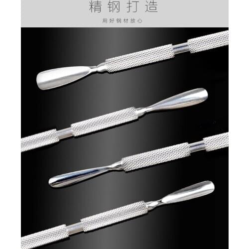 Double Head Stainless Steel Cuticle Nail Pusher Manicure Tool Dead Skin Push For Nail Women Men Fashion Design Hot Sale