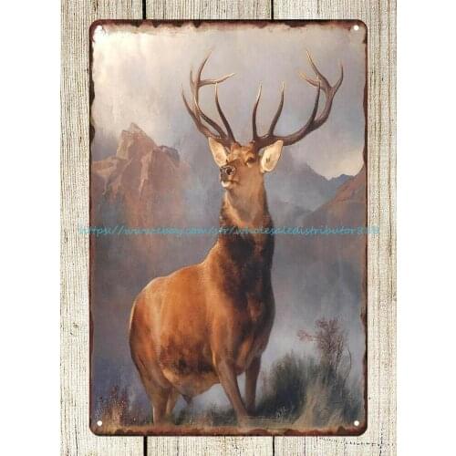 Monarch of the Glen deer stag Edwin Landseer 1851 tin sign bar club metal signs