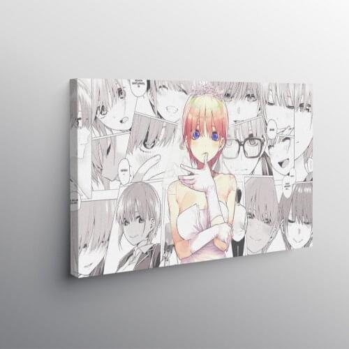 Nakano Ichika Gotoubun no Hanayome Painting Wall Art Poster Framed Canvas For Room Home Bedroom Decoration Wooden Frame Prints