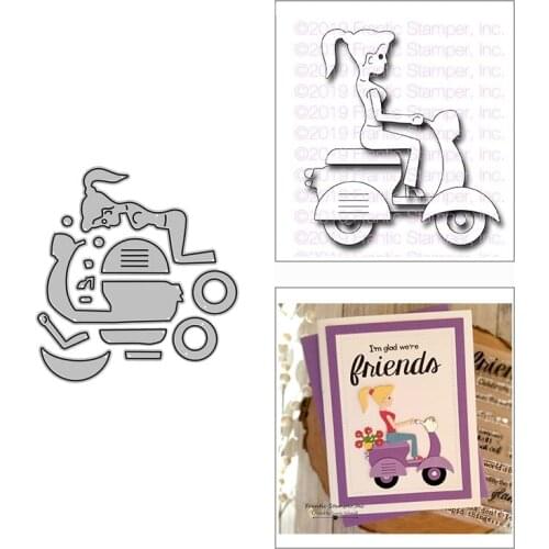 2021 New Travel Motorcycle Girl Metal Cutting Dies for DIY Scrapbooking Decor and Card Making Paper Craft Embossing No Stamps