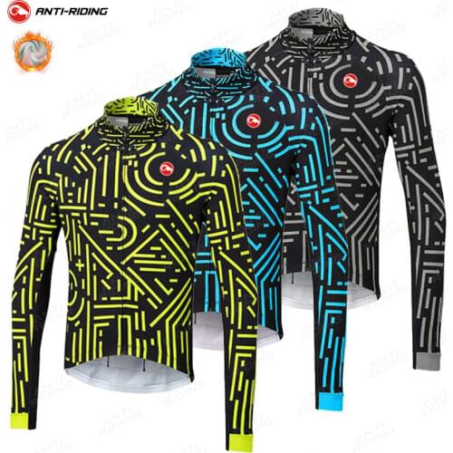 New 2021 Winter Long Sleeve Pro Team Cycling Jersey MTB Bike Clothing Uniform Mens Thermal Fleece Bicycle Maillot Ropa Ciclismo