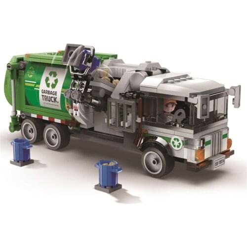 New Xingbao Urban Sanitation Vehicle Bricks 550pcs City Auto Garbage Truck Building Blocks Construction Toys Christmas Gifts