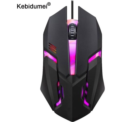 Kebidumei S1 USB Wired Gaming Mouse 7 Colors LED Backlit Ergonomic Optical Mice For Laptop Mice PC Gamer Mouse
