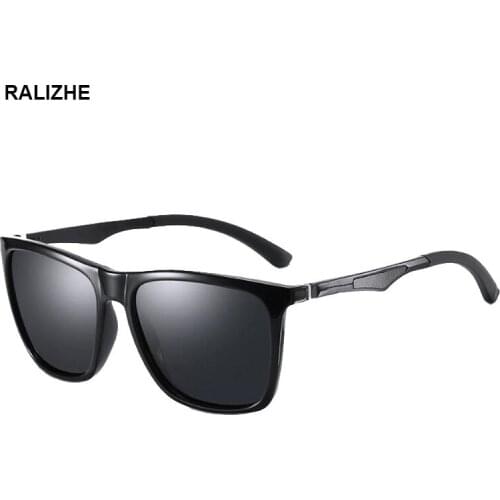 RALIZHE Brand Men Women Polarized Sunglasses Square Design Fishing Driving Goggle Black Sun Glasses Eyewear Accessories UV400