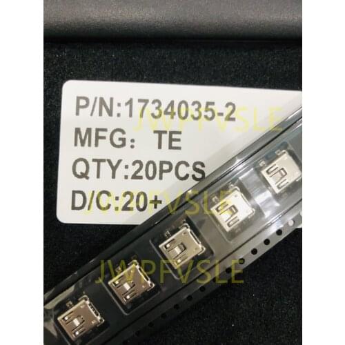 1734035-2 USB - mini B USB 2.0 Receptacle Connector 5 Position Surface Mount, Right Angle