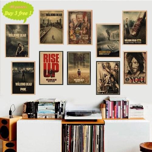 The Walking Dead Season 7 retro Kraft Posterv Wall Sticker Home Bar Posters Home Decor Gift