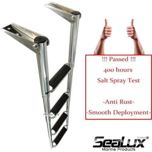 Sealux 4 Step Double step Stainless Steel Telescoping Ladder Swim Step Over Platform Yacht Boat passed 400h salt spray test