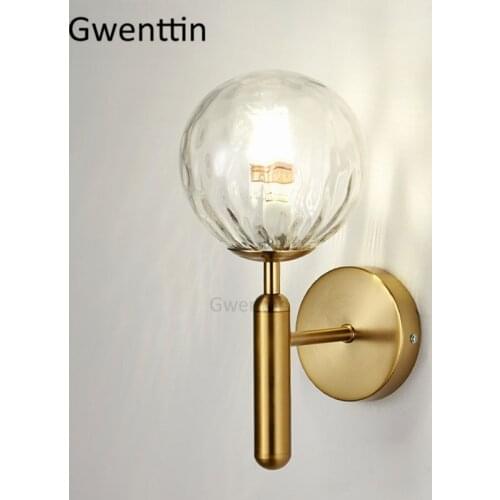 Glass Ball Wall Lamp Modern Wall Sconce Light Fixtures Home Decor Led Mirror Lights for Bathroom Bedroom Lights Industrial Decor
