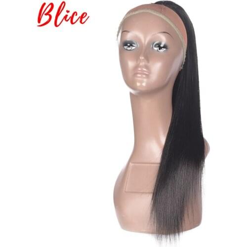 Blice 30" Drawstring Heat Resistant Synthetic Long Silky Straight Hair With Two Plastic Combs Ponytail Extension Black Brown
