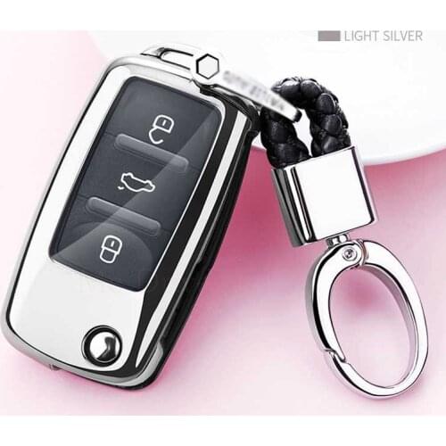 TPU Key Case Cover For Volkswagen New Passat Golf lavida Tiguan Skoda POLO Bora Sagitar MK5 MK6 T5 Beetle Key shell Protector