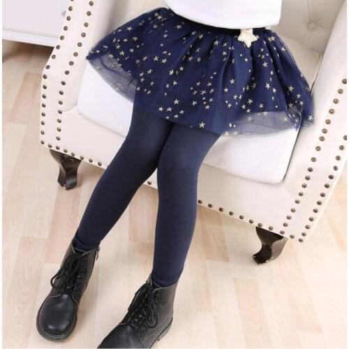 2021 Spring Childrens Clothes Girls Leggings Cotton Thin Baby Girl Yarn Culottes Legging For Girls Big Kids Long Trousers