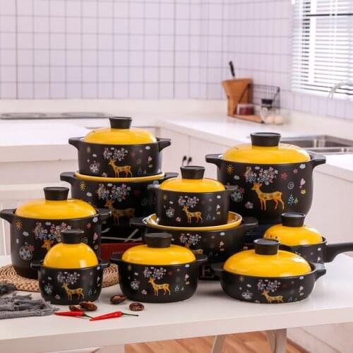 Japanese Household Soup Pot Ceramic Casserole Kitchen Accessories Cooking Pot Soup Pot Gas Stove Ollas De Cocina Cookware BC50TG