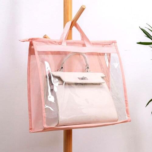 Handbag Purse Storage Organizer Transparent Anti-dust Cover Bag with Handle