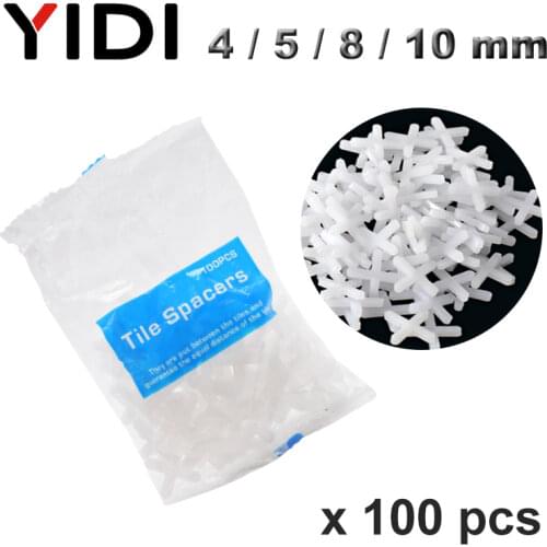100pcs 4/5/8/10mm Cross Tiler Spacer, Resuable Plastic Ceramic Tile Leveling System Tools for Wall Floor Spacing Construction