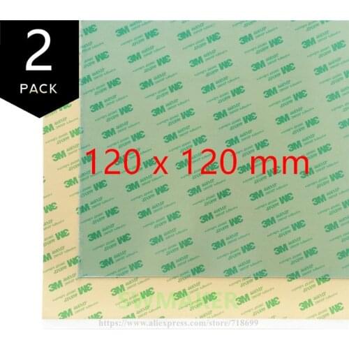 SWMAKER PEI Sheet, 120x120mm 3D Printing Build Surface with 3M 468MP Adhesive Tape Lot of 2