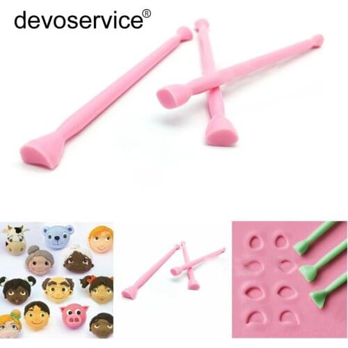 3PCS Eye Mold Tool Plastic Fondant Cutter Cake Mould Fondant Cake Decorating Tools Stamper Printing Carving Stick Baking Tools