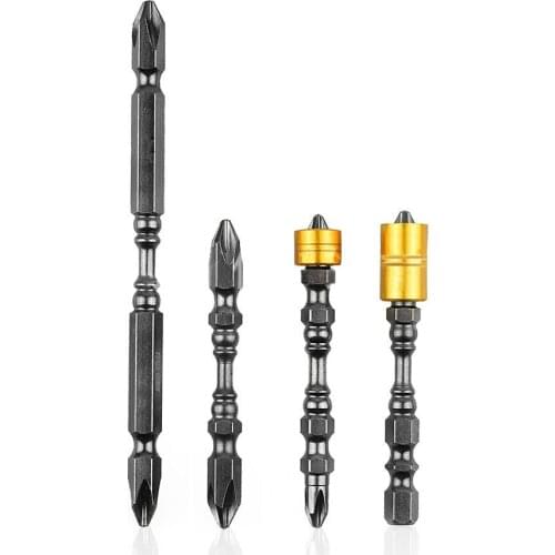 4Pcs/Set Strong Hardness Magnetic Phillips Screwdriver Bit Double Head Electric Durable Long Bits Tool Drills