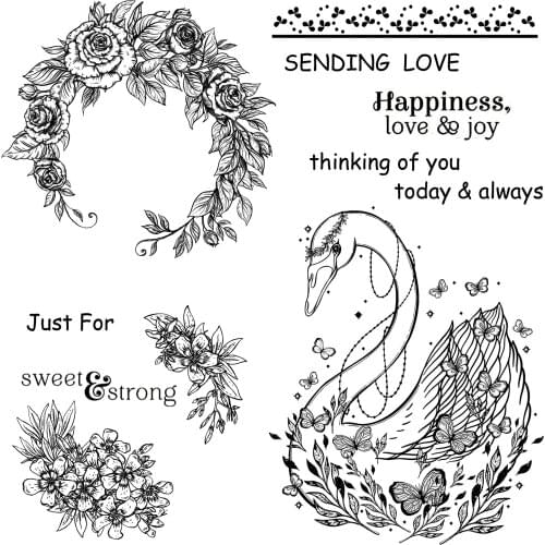 AZSG Beautiful Swan Clear Stamps For Scrapbooking DIY Clip Art /Card Making Decoration Stamps Crafts