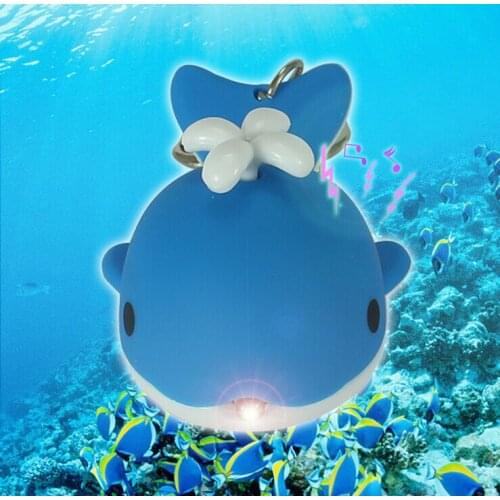 FREE SHIPPING BY DHL 200pcs/lot Plastic LED New 3D Whale Shaped Keychains with Sound Novelty Toy Keyrings for Kids