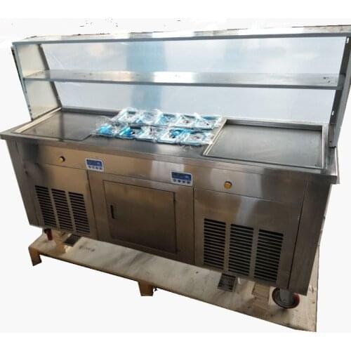 Free ship Thailand big pans fried ice cream roll machine 2.8KW power fried ice cream rolls machine