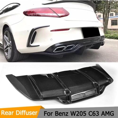 C Class Carbon Fiber Rear Bumper Guard Diffuser Lip for Mercedes Benz W205 C205 C63 AMG Coupe 2 Door Only 2015-2017 Convertible