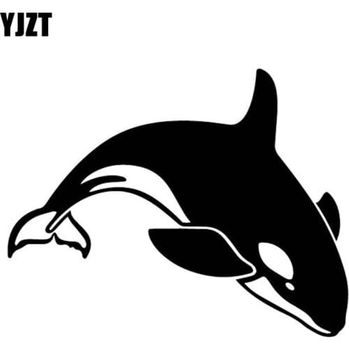 YJZT 15.9CM*12.6CM Dolphin Jump Decorate Car Stickers Body Of Car Accessories Vinyl Decal Black/Silver C4-2145