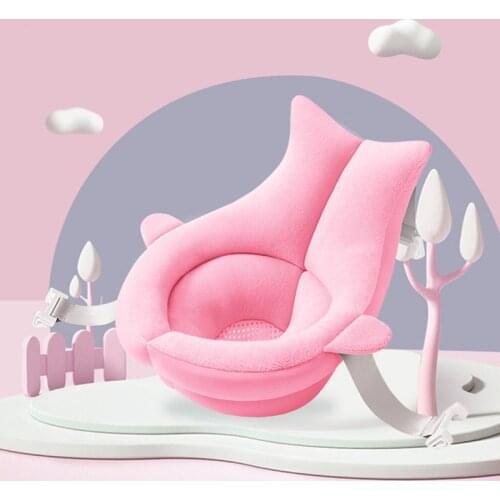 Baby Bath Tub Pad Non-Slip Infant Bath Support Seat Adjustable Bathtub Support Mat For Newborn Foldable Security Bath Cushion