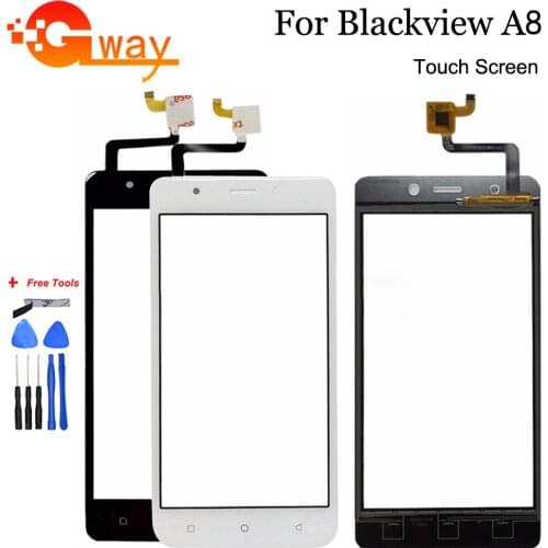 For Blackview A8 Touch Screen Glass Digitizer Panel Lens Sensor Mobile Front Flex Cable Free Adhesive With Tools