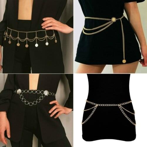 Women Waist Chain Silver Gold Sexy Multi-layered Retro Tassels Waist Belt Chain Body Chain Female Jewelry
