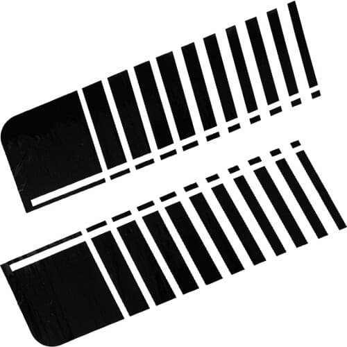 DWCX 2Pcs Universal Glossy Black Vinyl Racing Car Hood Stripe Decal Bonnet Sticker 91x27.3 cm