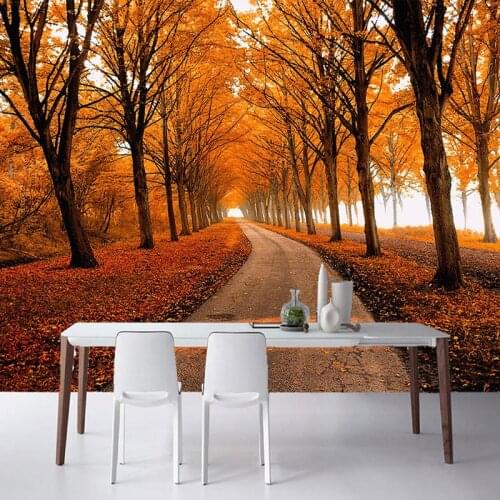 Custom 3D Nature Landscape Photo Wallpaper Autumn Maple Woods 3D Stereo Mural Spatial Expansion Restaurant Home Decor Wall Paper