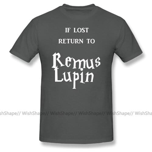 Moony Music Tee Shirt If Lost Return to Remus Lupin Letter Print T Shirt Plus Size T-Shirt Basic Mens Short Sleeve T-Shirts