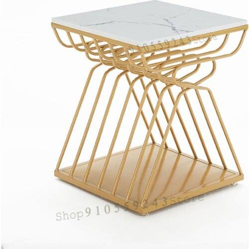 Customized Modern Minimalist Small Apartment Living Room Sofa Side Table Marble Coffee Table Balcony Mini Tea Table Corner Table