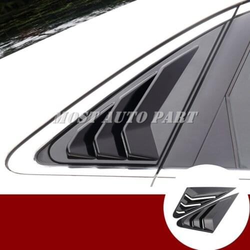 Carbon Fiber Look Black Rear Quarter Window Rear Window Triangle Cover Trim For Audi A4 2016-2021 2pcs Car Decoration