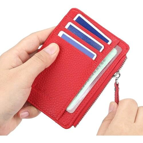 Card wallet New men and women multi-function card holder Ultra-thin zipper short driving license bank card kaarthouder