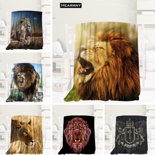 Custom Lion HOT SALE Blanket TR/ Flannel Fleece Fabric Blanket New Year Decoration Comfortable Warm Super Soft Bedroom