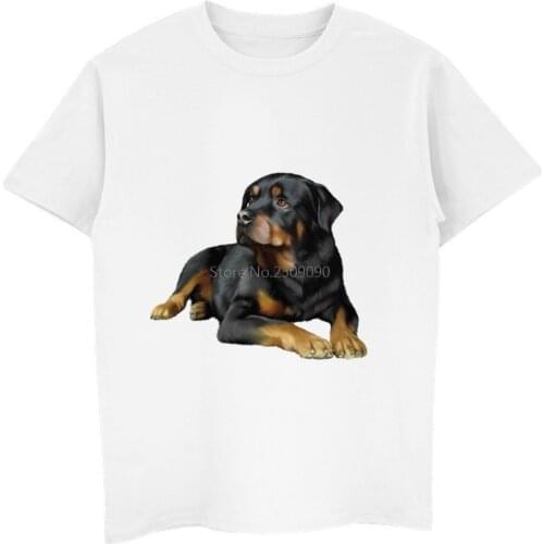 Hot Sell Rottweiler Dog Fashion T-shirt Mens Short Sleeve O-neck Cotton T Shirt Unisex Tees Tops Hip Hop Streetwear