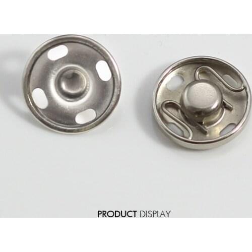Metal Silver Snap Press Button 15mm Sew on Sewing Supplies for Craft DIY Cloth Garment 100set/NK163