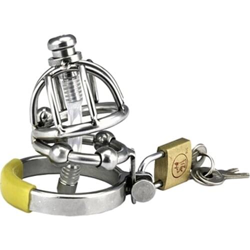 Stainless Steel Male Chastity Device With Urethral Sound Cock Cage Chastity Belt Penis Lock Virginity Lock Sex Toys For Men A130