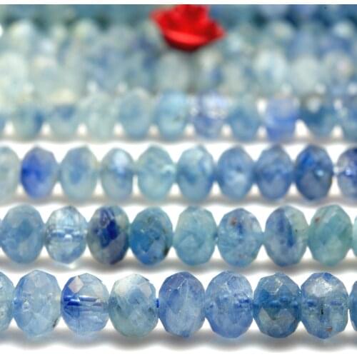 Natural Kyanite Faceted Rondelle Loose Beads Wholesale Gemstone Semi Precious Stone Bracelet Necklace Diy Jewelry Making Design