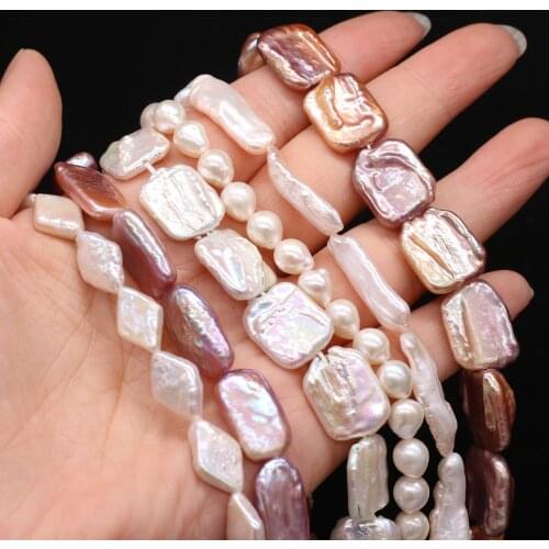 Natural Freshwater Pearls With Irregular White Beads for DIY Women Elegant Necklace Bracelet Jewelry Making