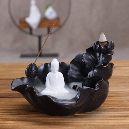 Put back the clock tower of ta A large lotus Buddha furnishing articles reversal smoke smoked incense incense inserted