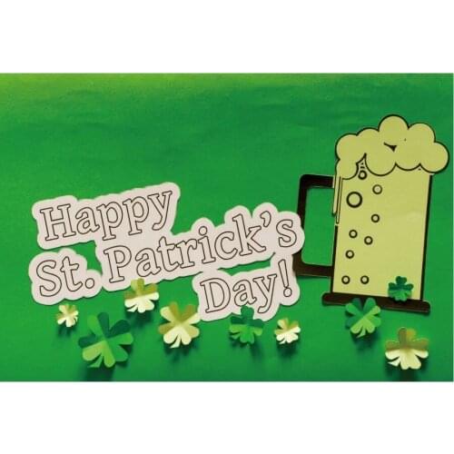 Beer Clover Paper Cut Green Photography Background Family Party Decor Photo Booth Studio Prop