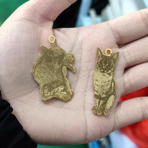 Custom Portrait Your Pet Photo Necklace Pet Lover Gift Cat Necklace Personalized Silver Dog Name Necklace Memory Gift For Her